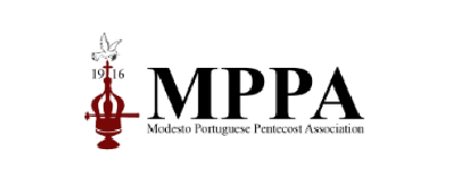 MPPA logo with a red oil lamp, a white dove above it, the year 1916, and text 'Modesto Portuguese Pentecost Association'.