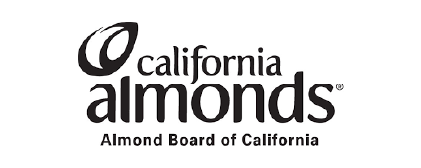 Logo of California Almonds with stylized almond graphic and text 'Almond Board of California'.