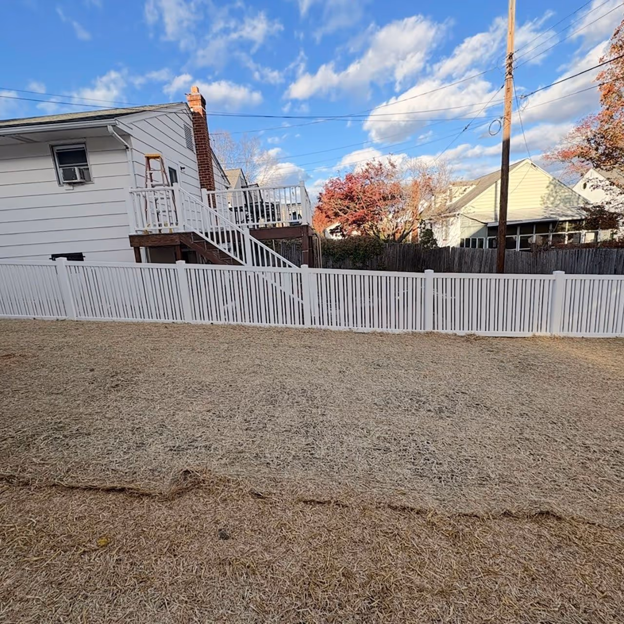 Installed privacy fencing for residential property boundary