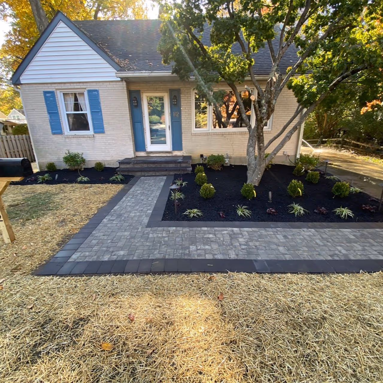 Custom walkway installation showcasing hardscape design