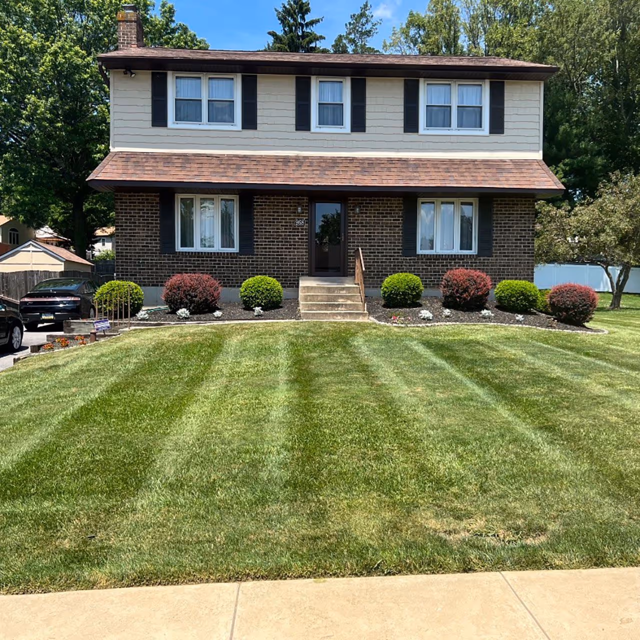 Lawn care professionals trimming turf for healthy grass growth in Springfield, PA