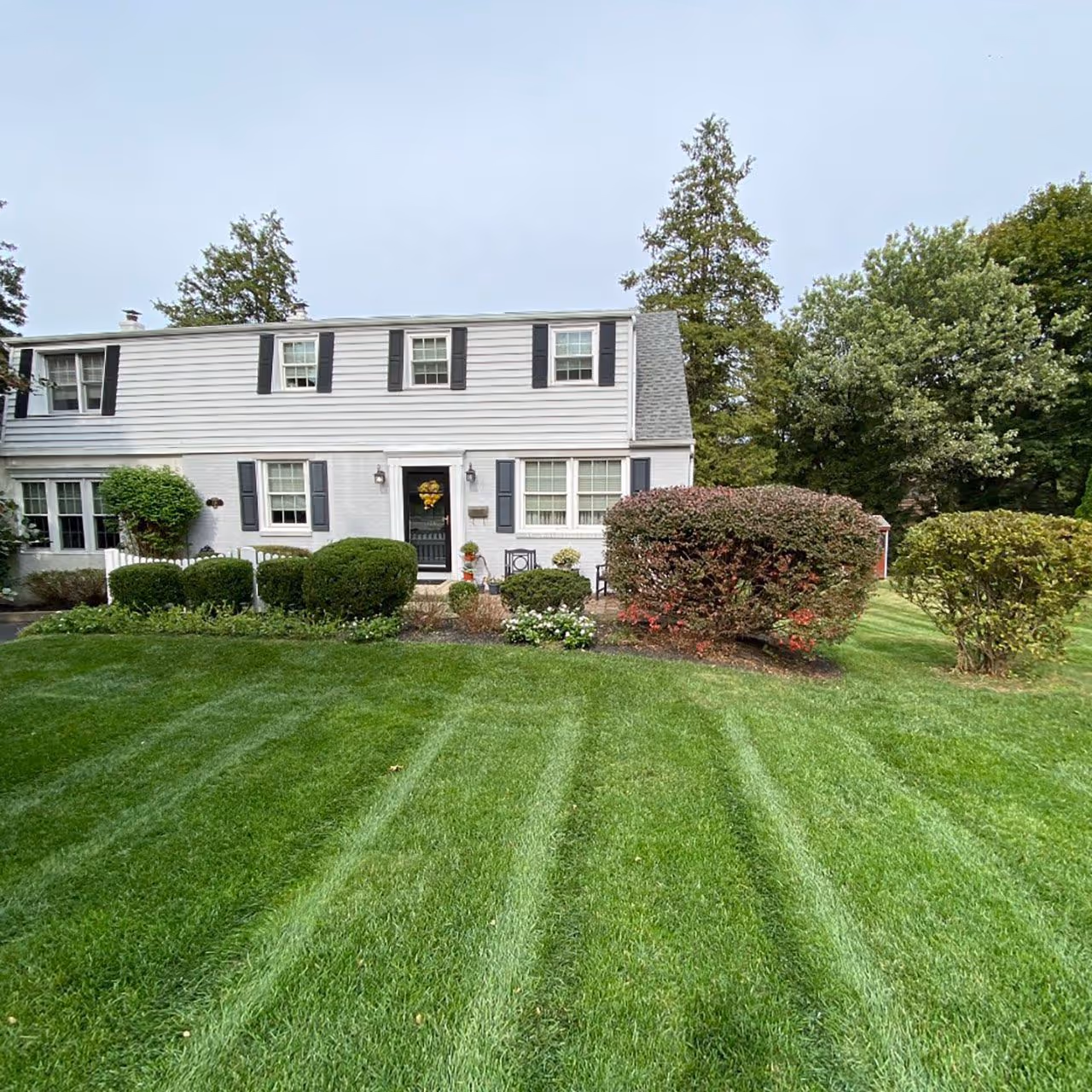 Grass maintenance and lawn detail for residential property curb appeal by Santivasc Landscaping LLC.