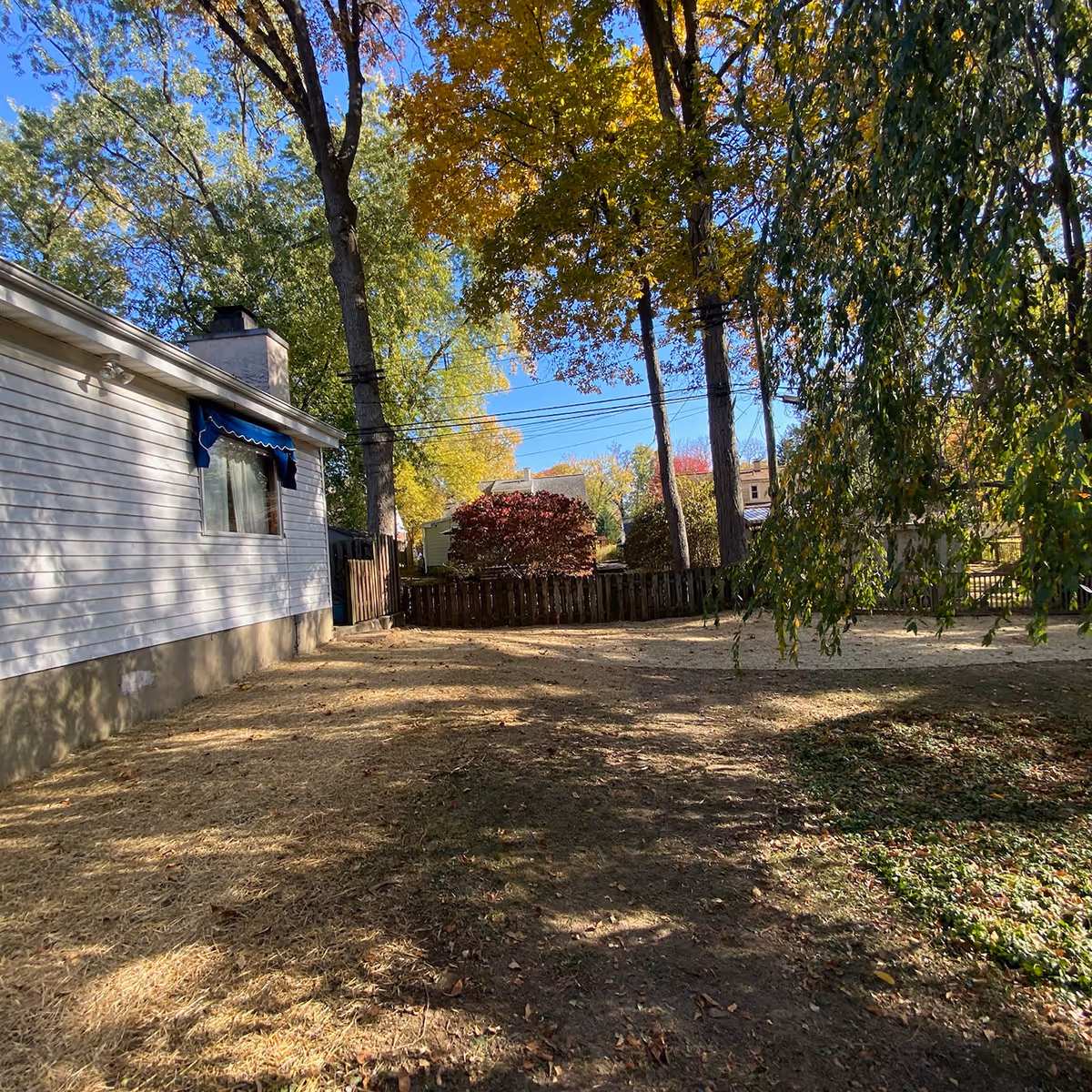 Drainage system installation protecting residential property