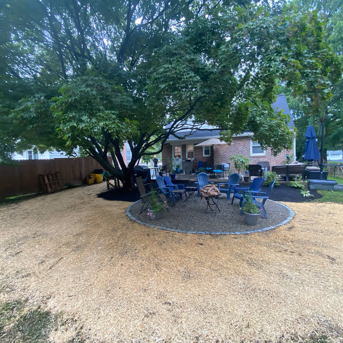 Property grading service improving water drainage