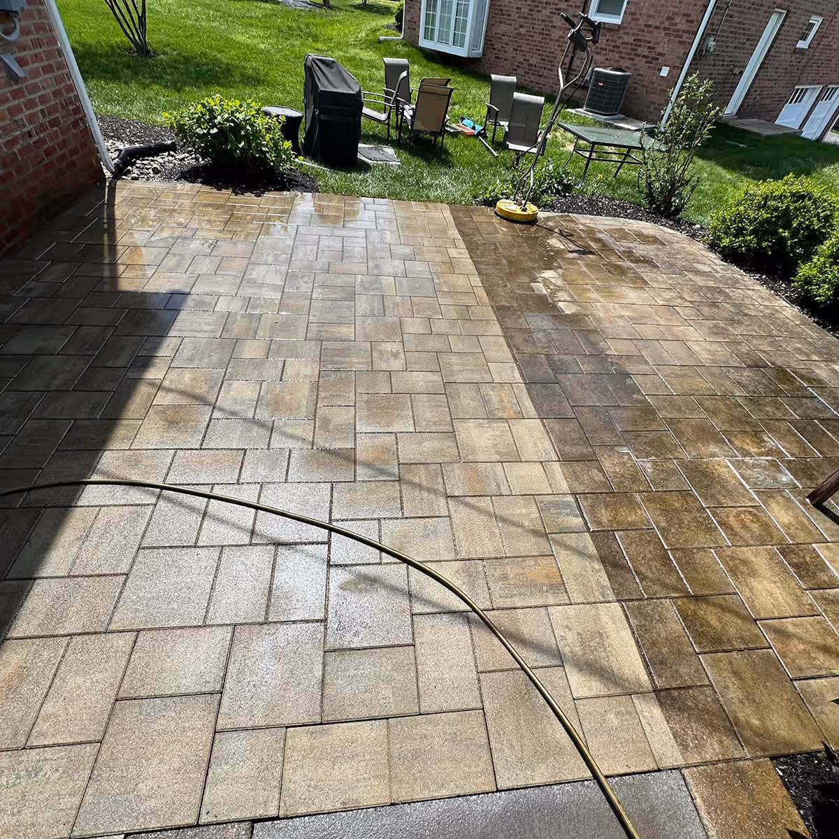 Custom patio installation by Santivasci Landscaping