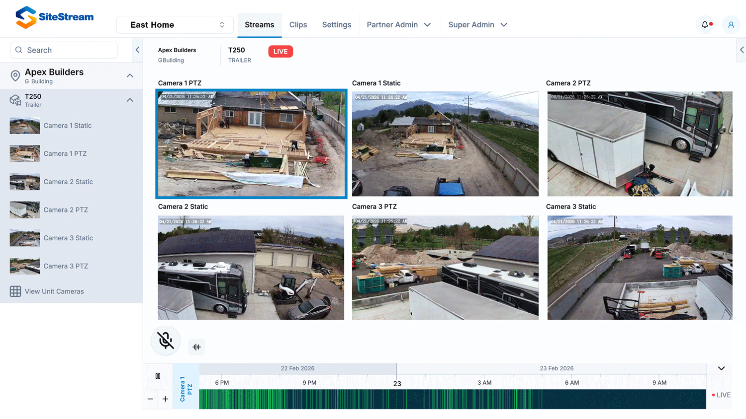 SiteStream Security App Interface