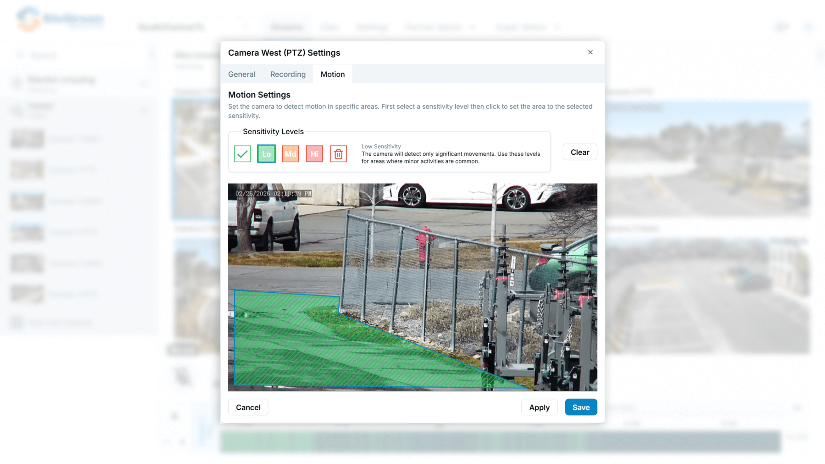SiteStream Security App Interface