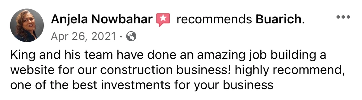 Buarich client success story website project