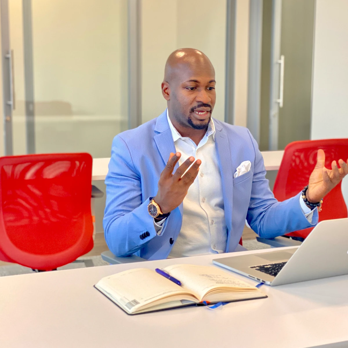 Business owner working on growth strategy