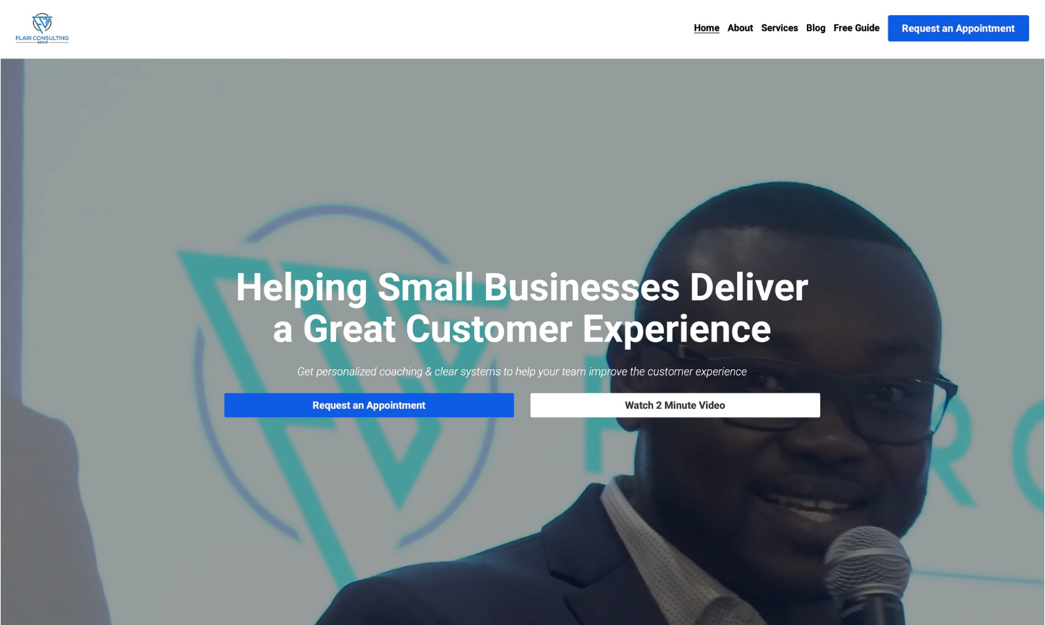 Service business website design example