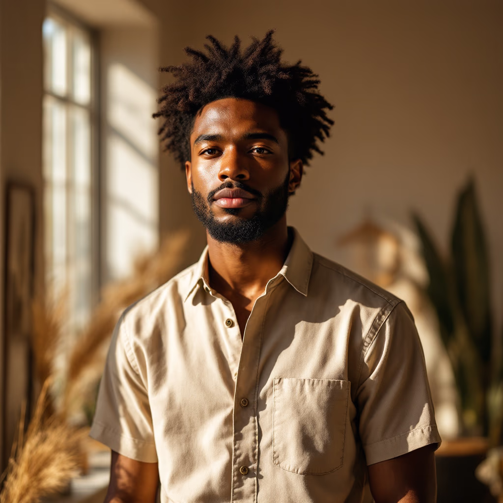 [headshot] image of customer (for a clothing boutique)