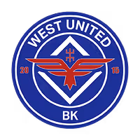 Logo von West United BK – Fußballverein mit blau-rotem Vereinswappen