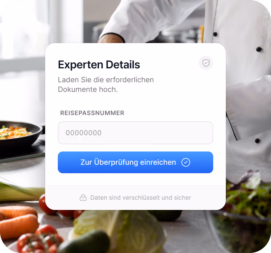 Foodballers App Registrierung – Experten Details Formular für persönliche Sporternährung und Kochservice in der D-A-CH Region