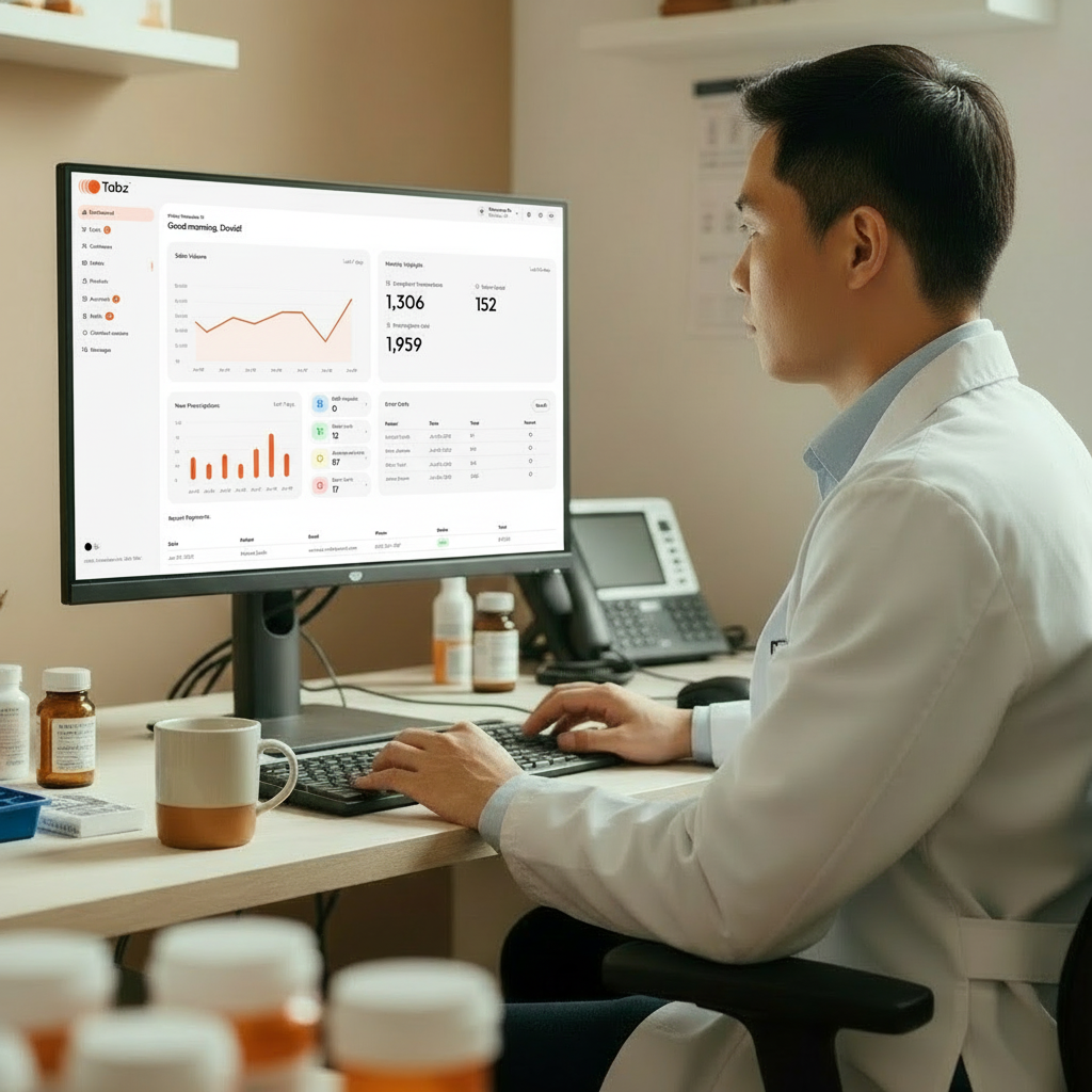 Compounding pharmacist at work