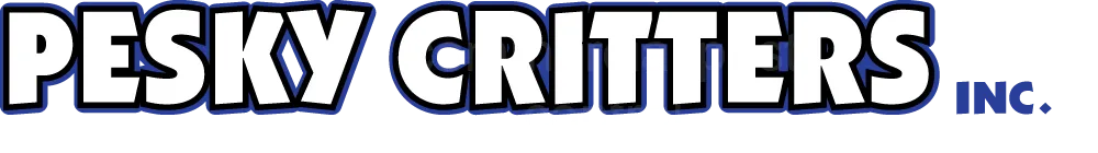 Bold text logo reading 'PESKY CRITTERS' with smaller faint text below and 'INC.' in blue on the right.
