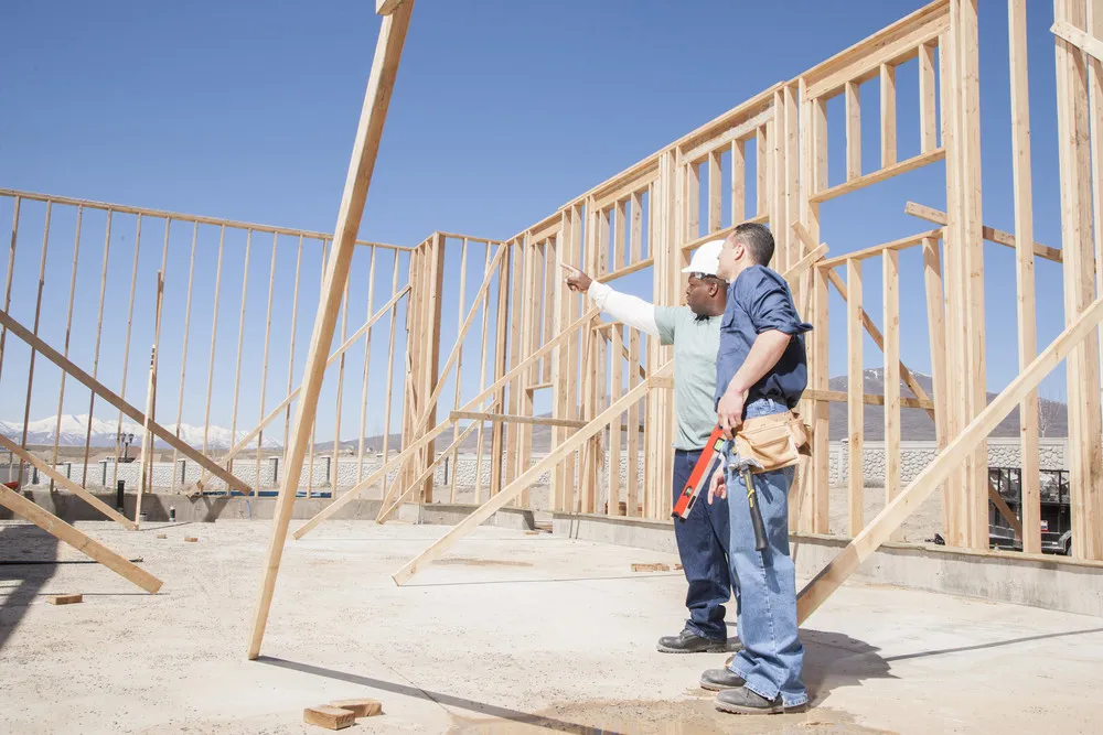 Builder constructing a home