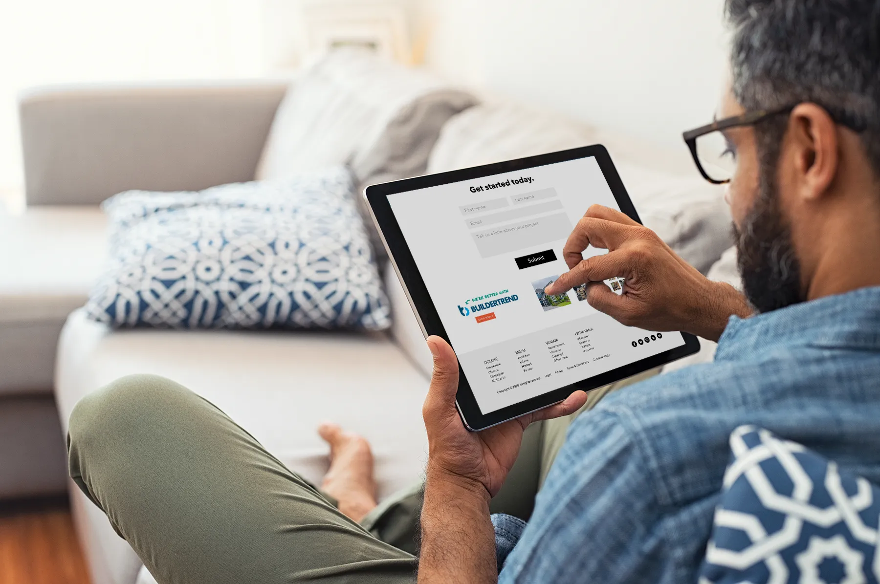 ||Children sister and brother playing drawing together on floor while young parents relaxing at home on sofa, little boy girl having fun, friendship between siblings, family leisure time in living room|