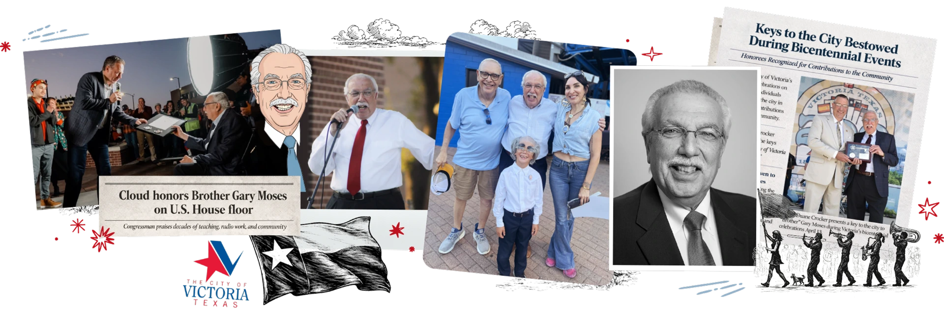 Collage of Gary Moses Moments