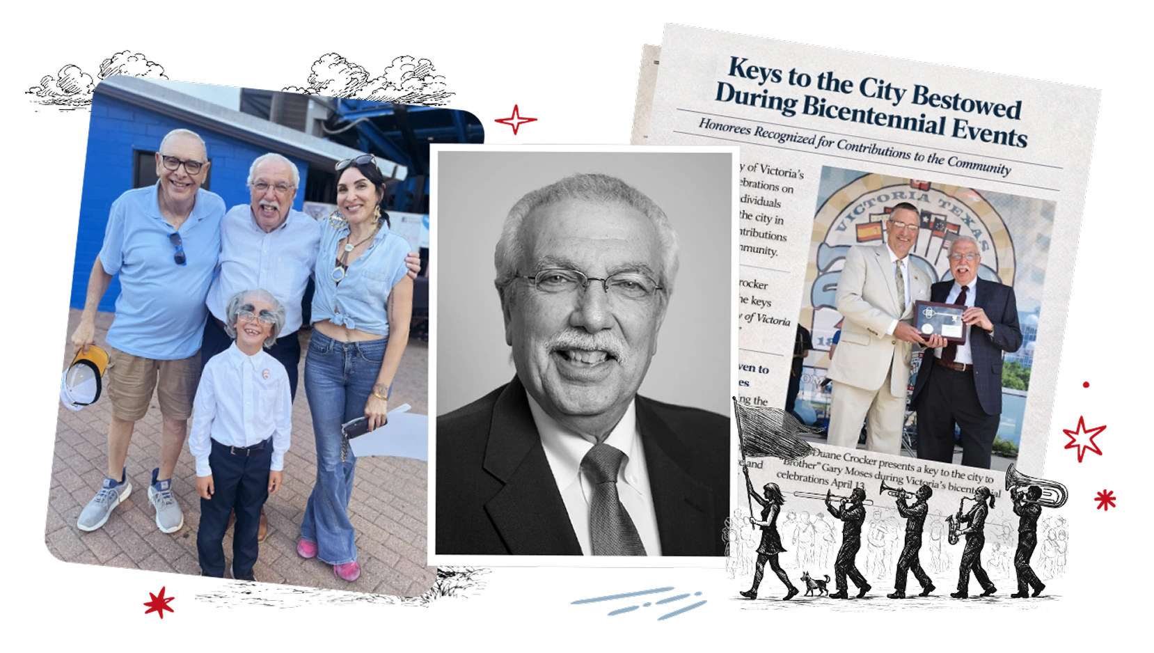 Collage of Gary Moses Moments