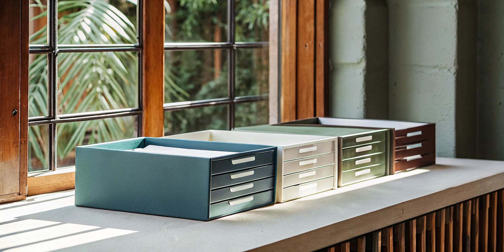 Desk organizers showing a clear system for how to delegate to peers.