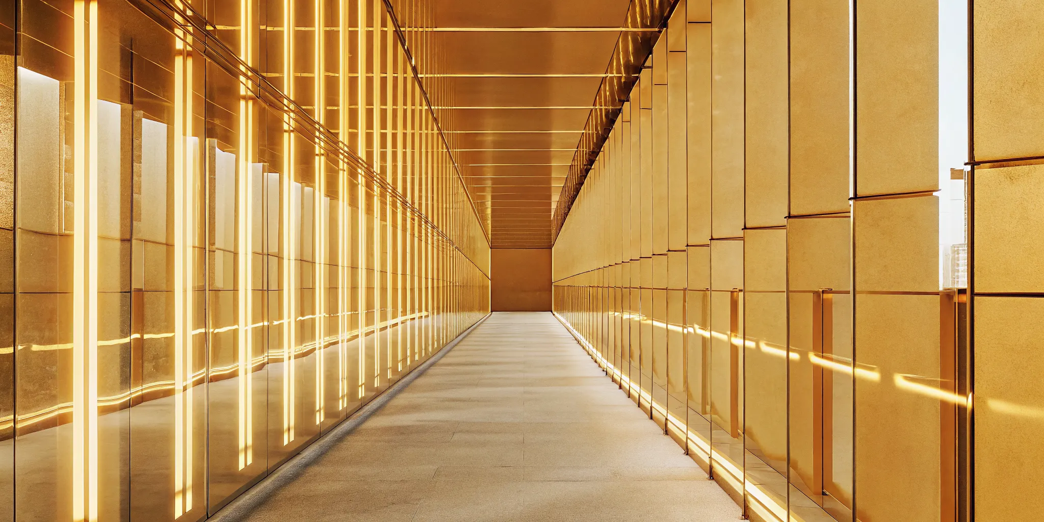 A modern hallway representing the journey to better leadership with a free AI coach trial.