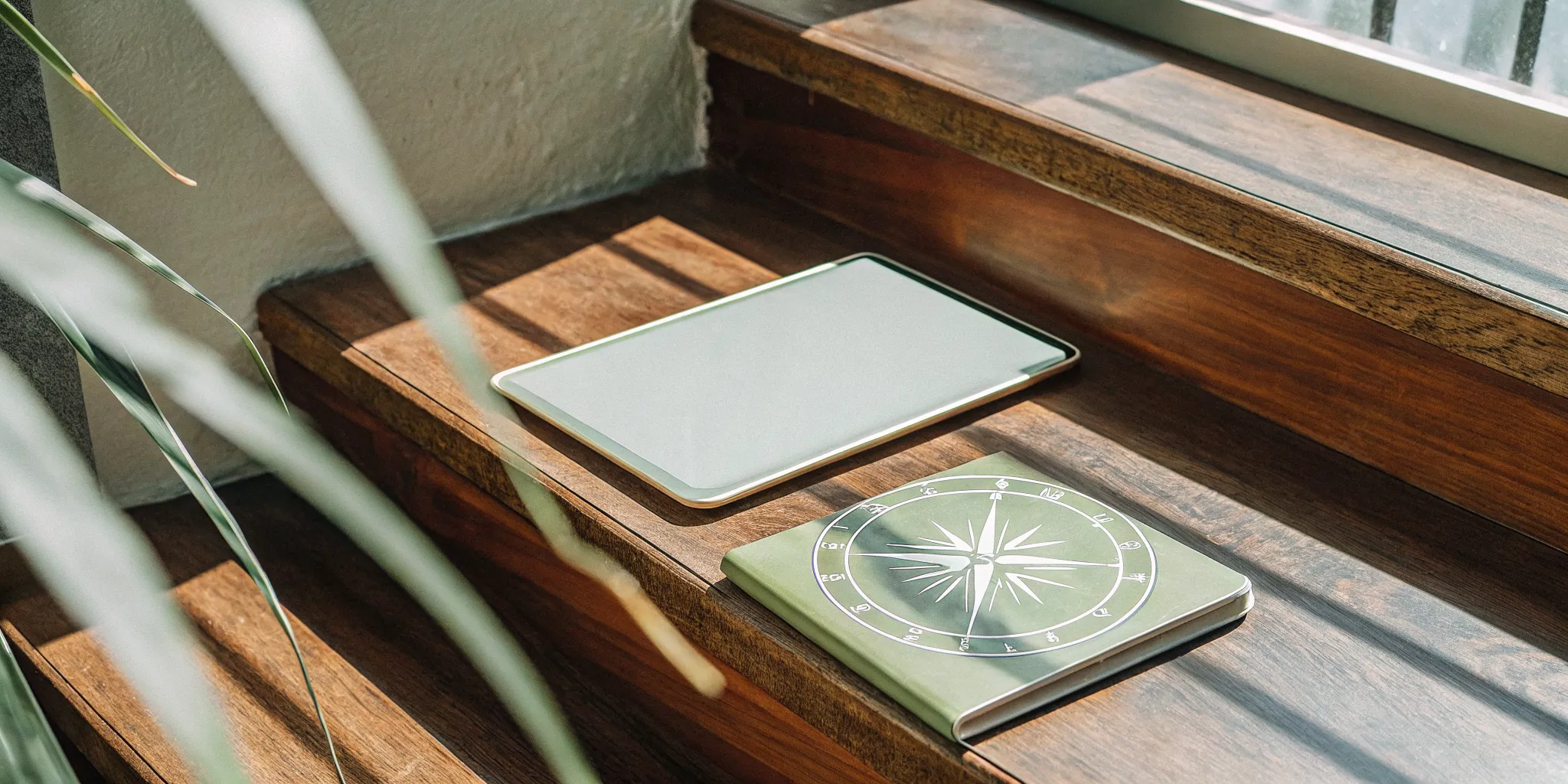 A tablet with a leadership development program app open during a free trial.