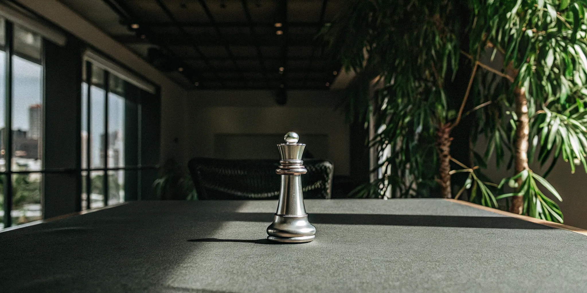 A chess king on a desk, answering the 'what is your leadership style' interview question.