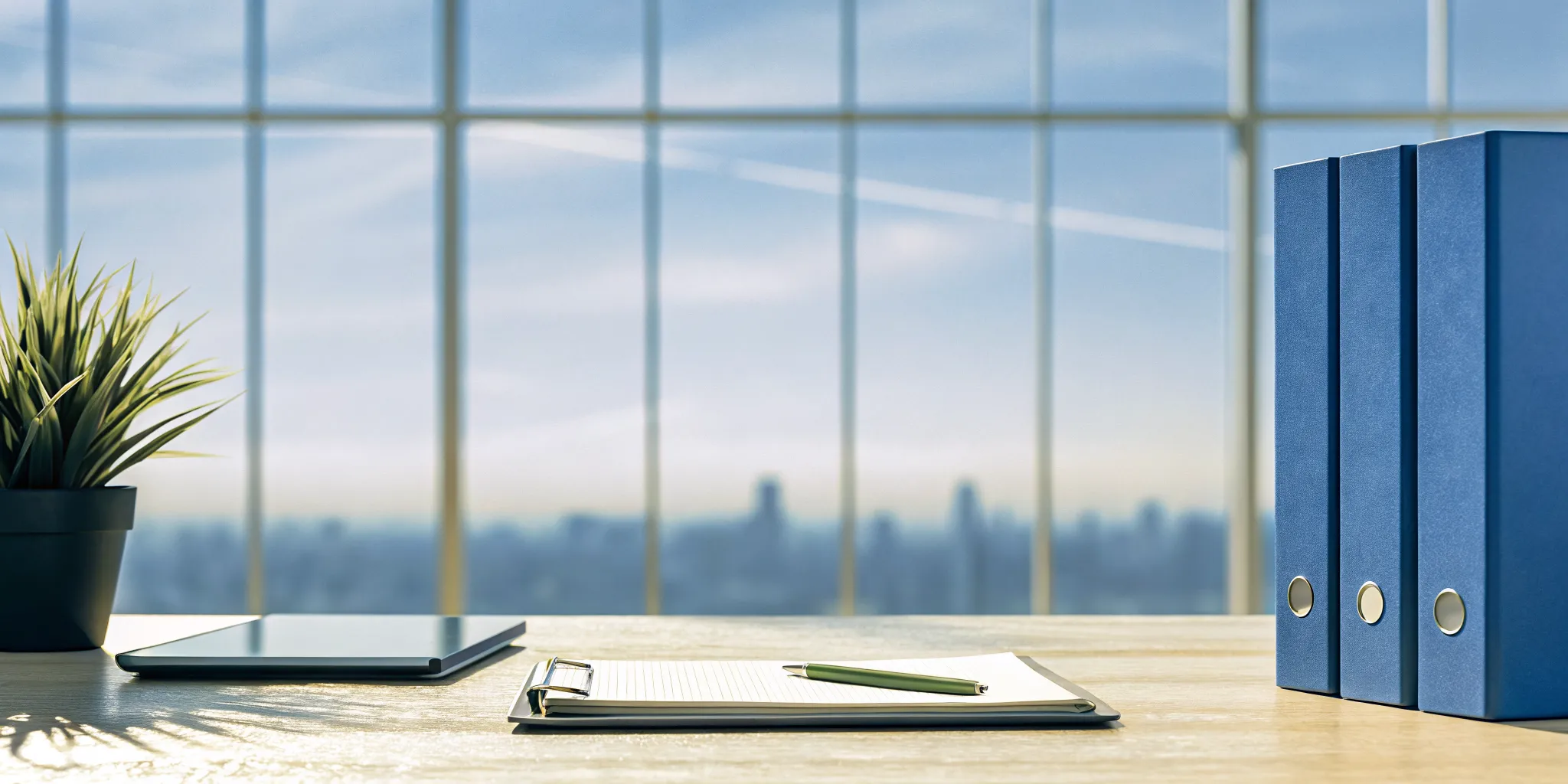 An organized desk with tools and resources providing help for a first time manager.