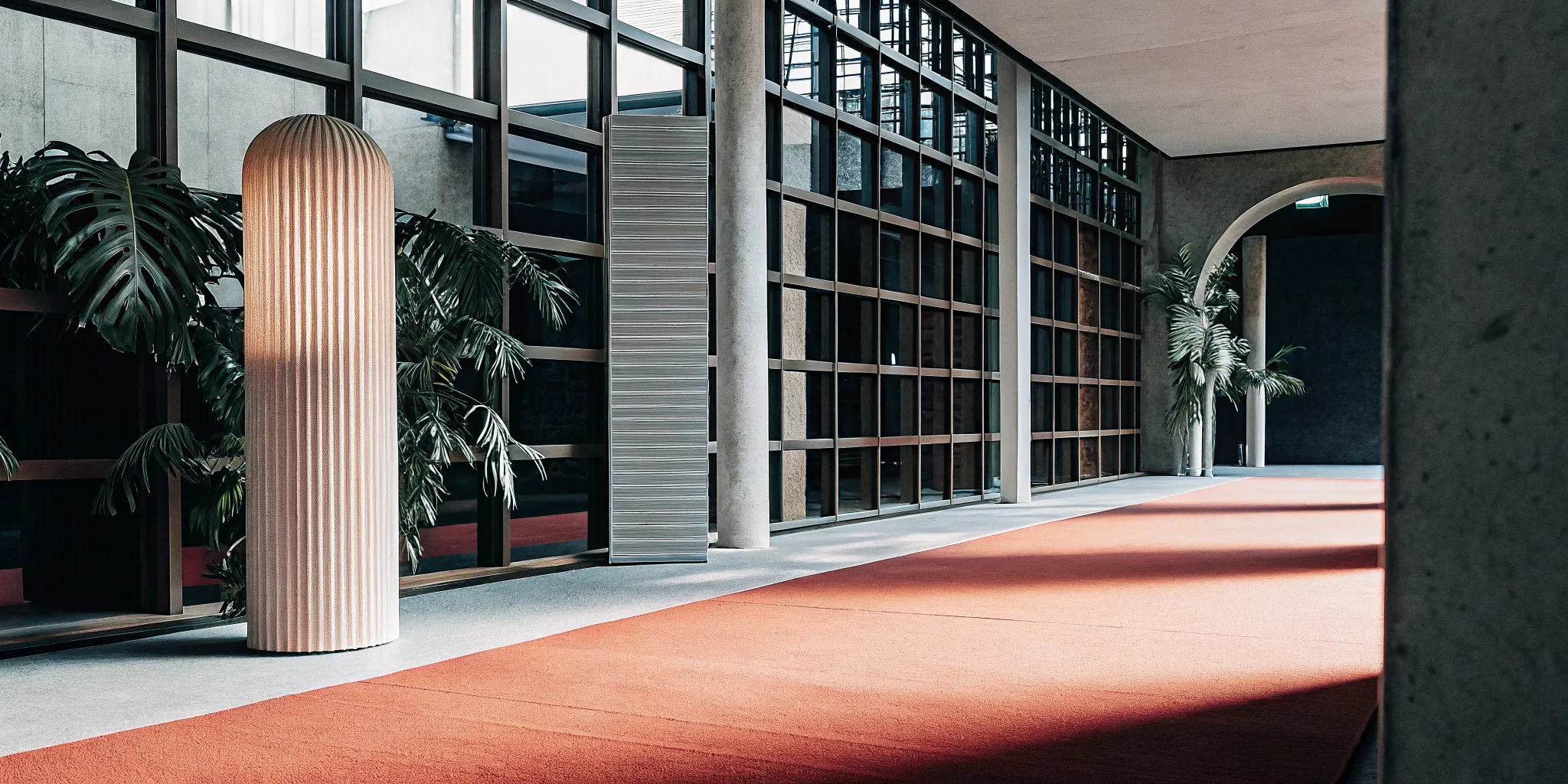 An office hallway where the 4 leadership styles are applied.