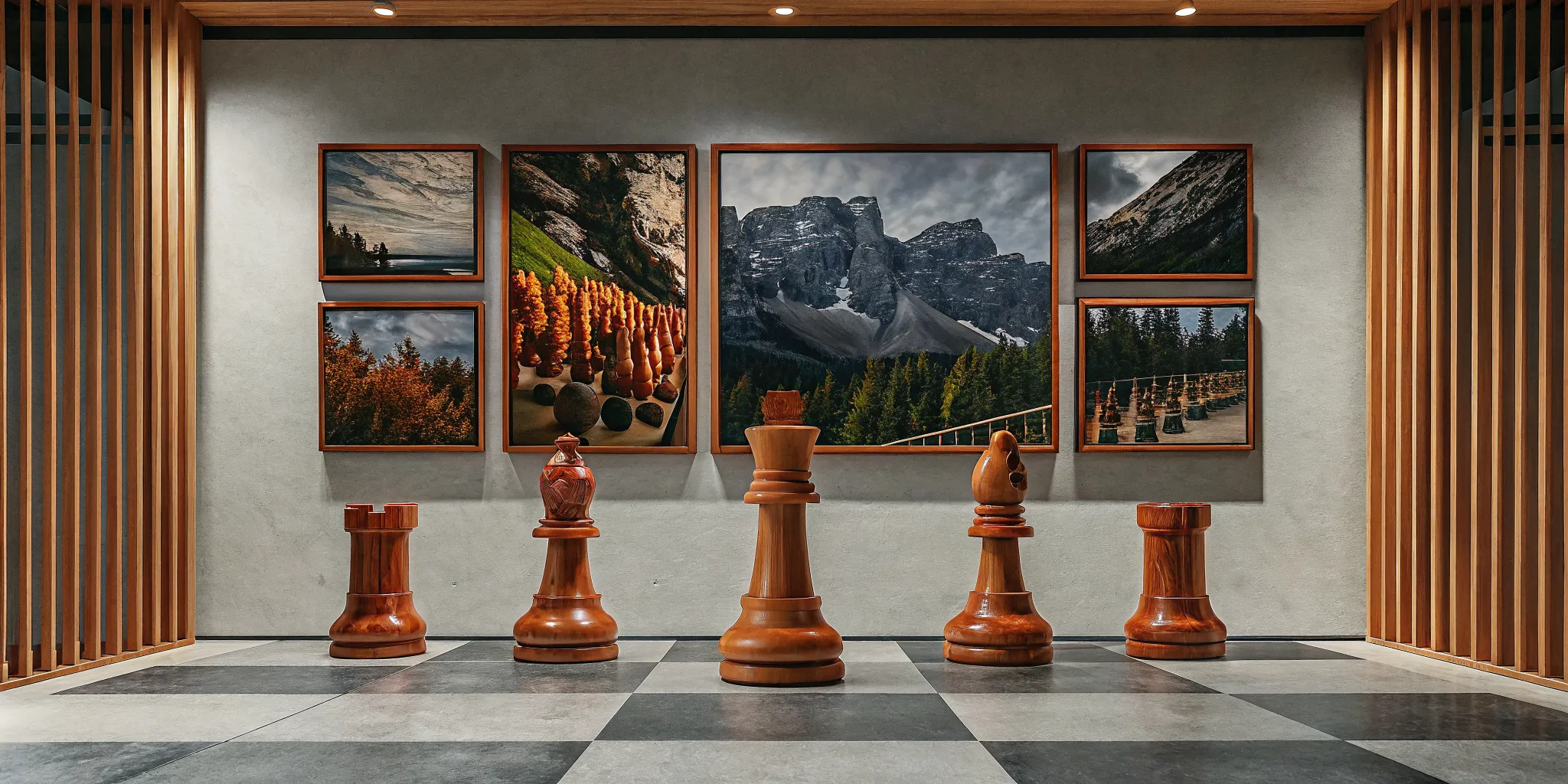 Chess pieces on a board for new managers developing leadership skills with an app.