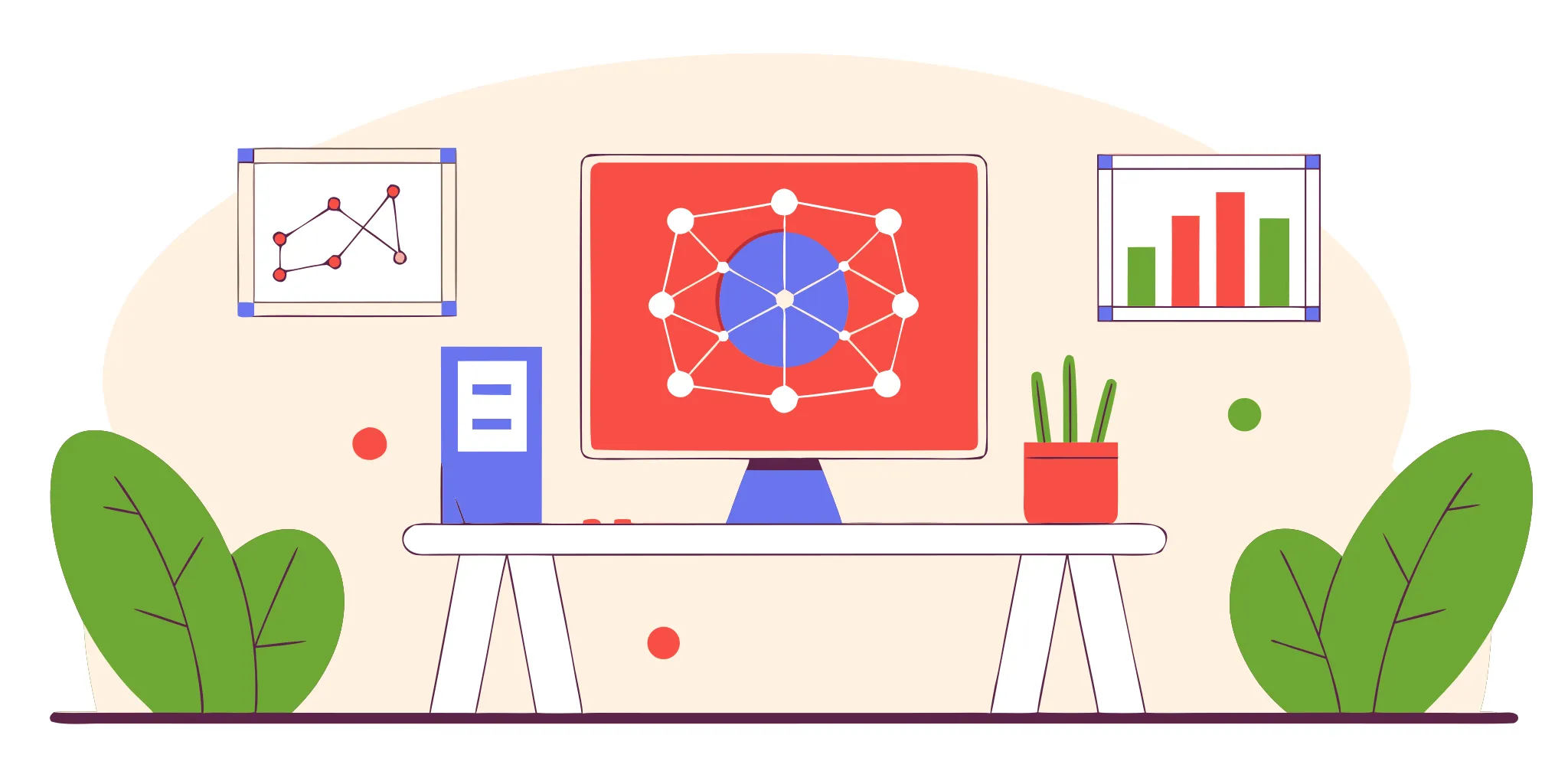 An AI coaching tool for people managers showing performance charts and data on a computer screen.