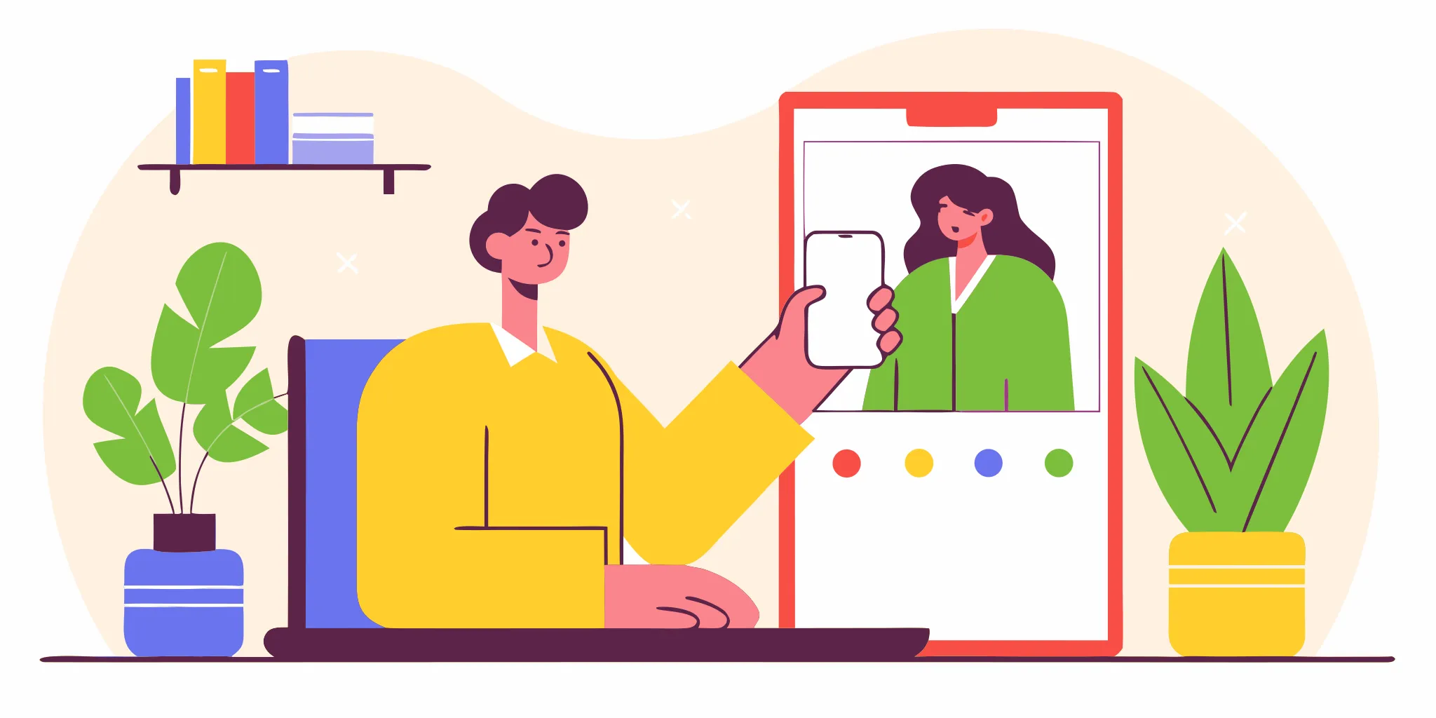 Manager using a mobile leadership coaching app for daily guidance
