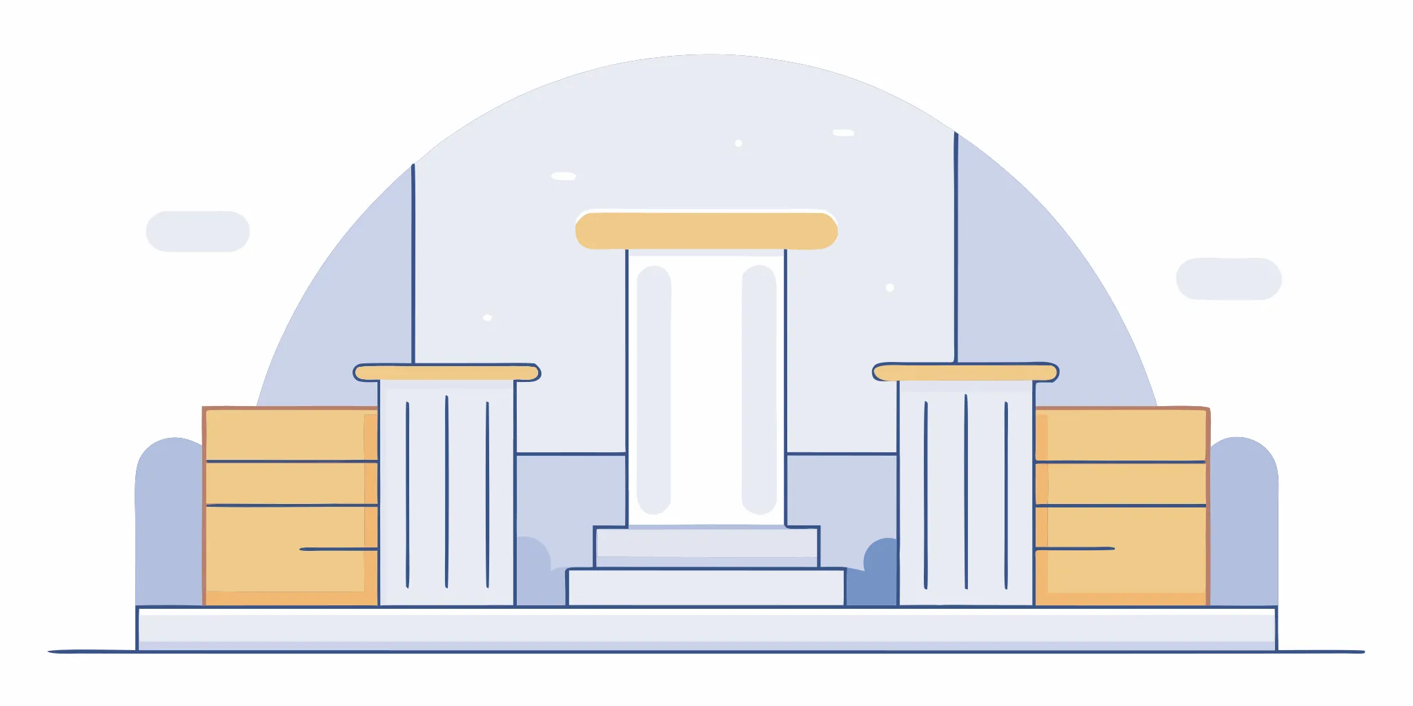 Three pillars representing the support managers find in leadership peer groups to grow.