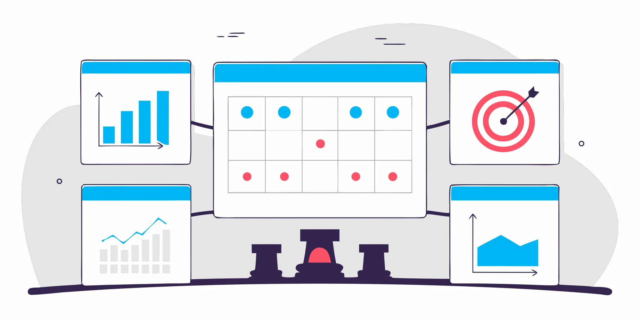Leadership coaching app dashboard with analytics and progress charts for HR departments.