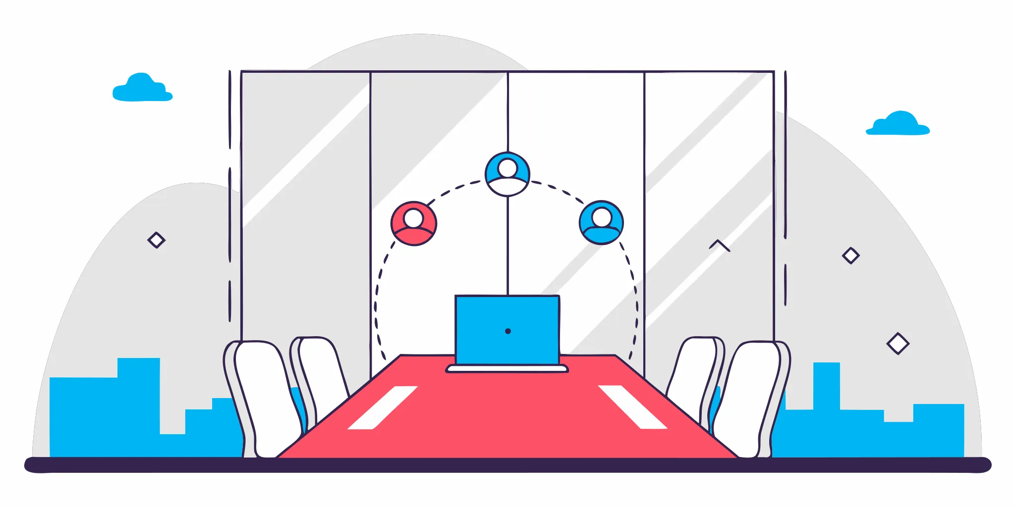A laptop screen showing a diagram of how AI leadership coaching works.