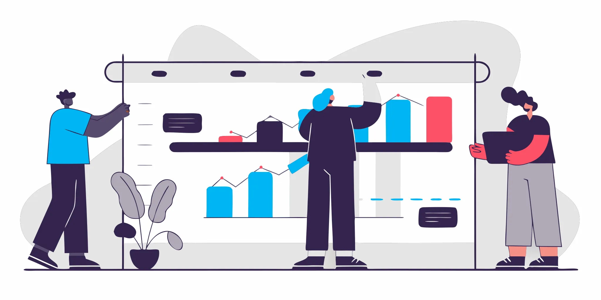 Illustration of a leadership growth journey showing a 90-day timeline with a compass and step progression
