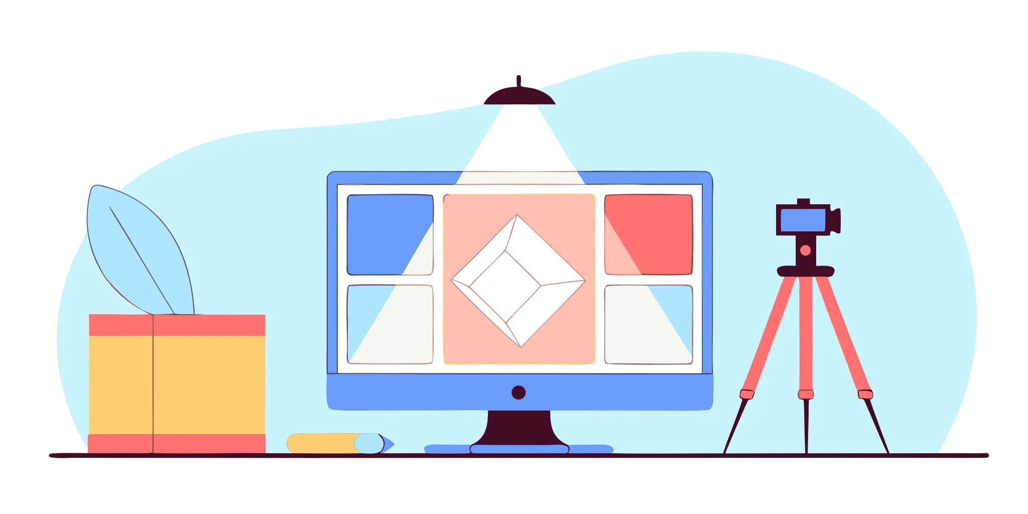 A computer on a desk shows leadership style icons, part of a guide on how to discover your leadership style.