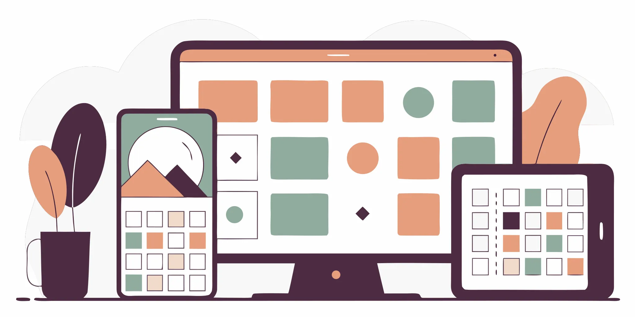 A daily leadership practice app with a colorful interface shown on a phone, tablet, and computer.