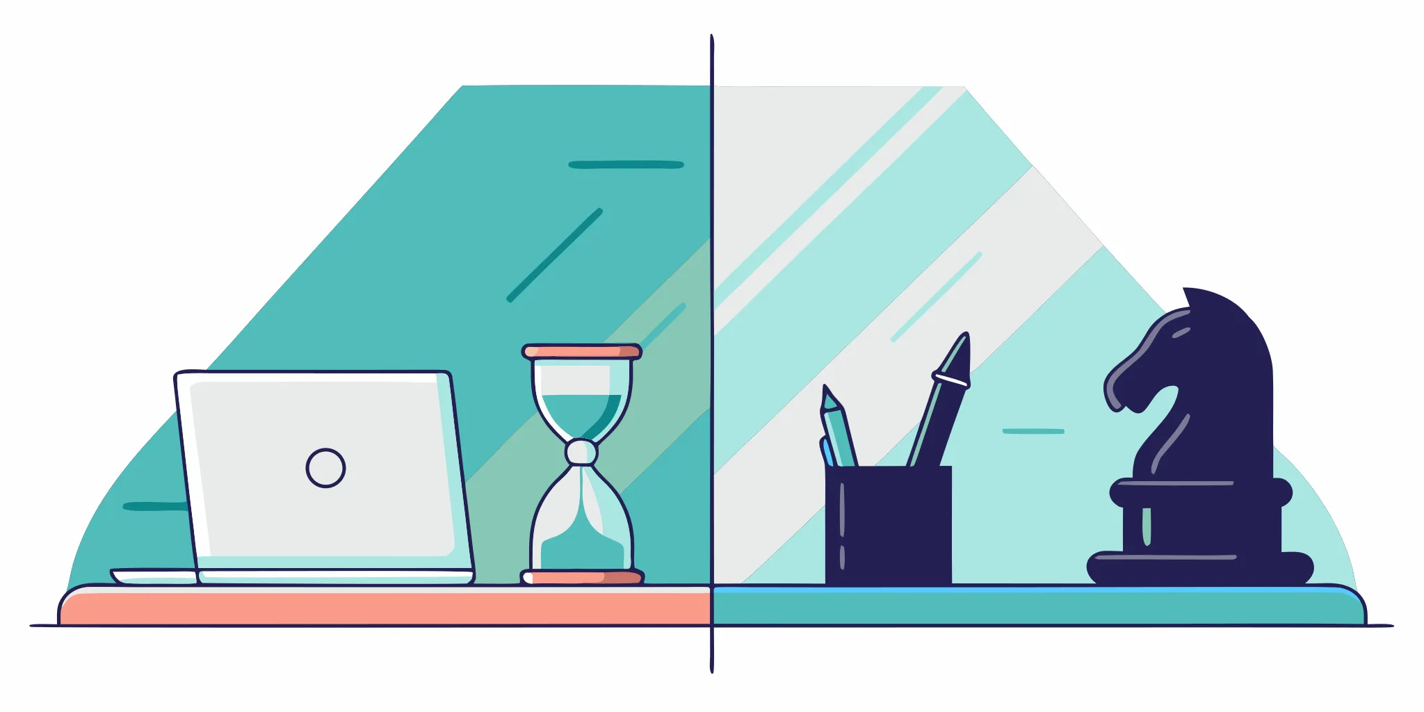 A chess knight and laptop for Bunch AI, a modern alternative to executive coaching.