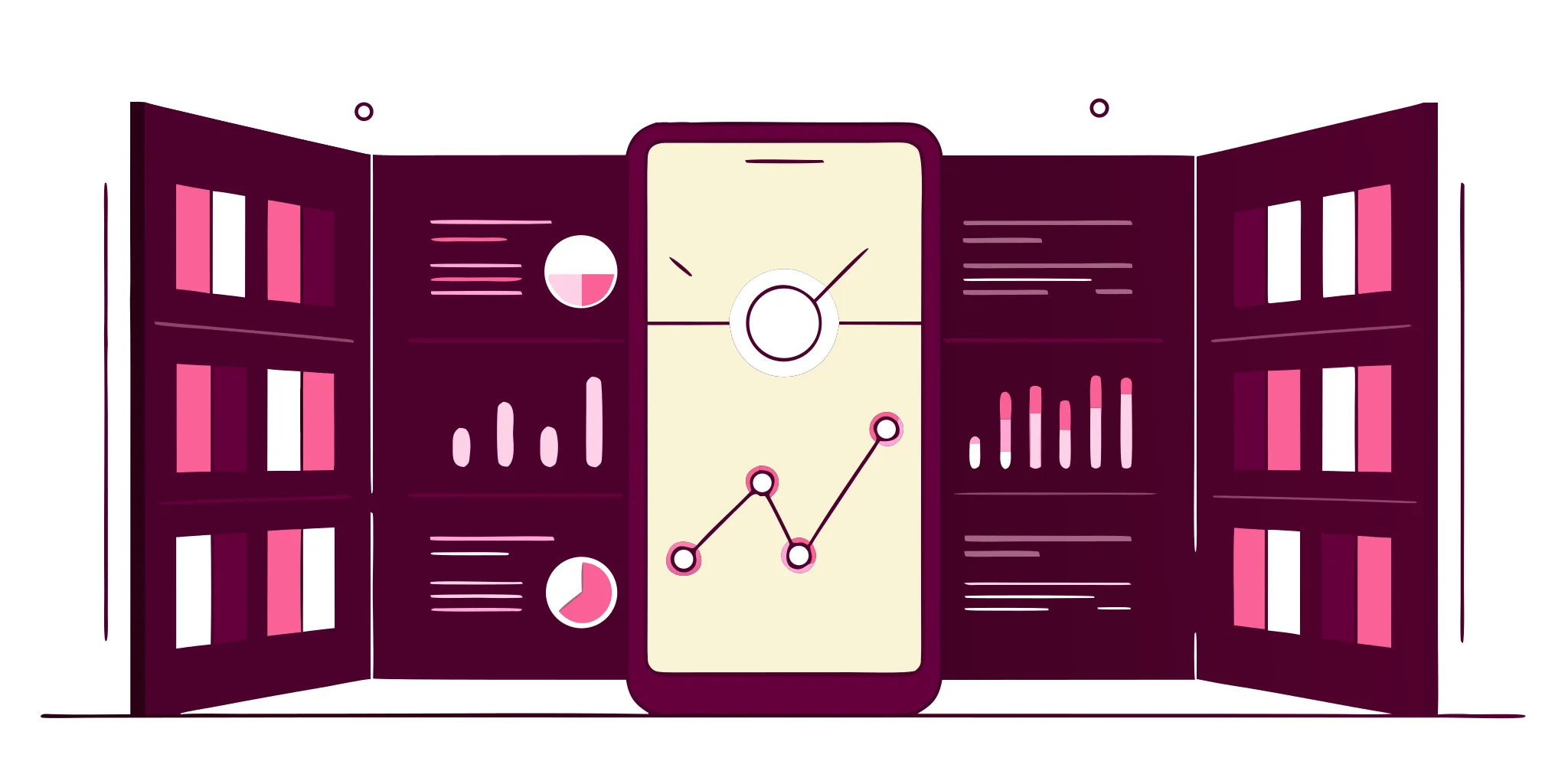 Leadership app dashboard showing charts for building high-performance teams.