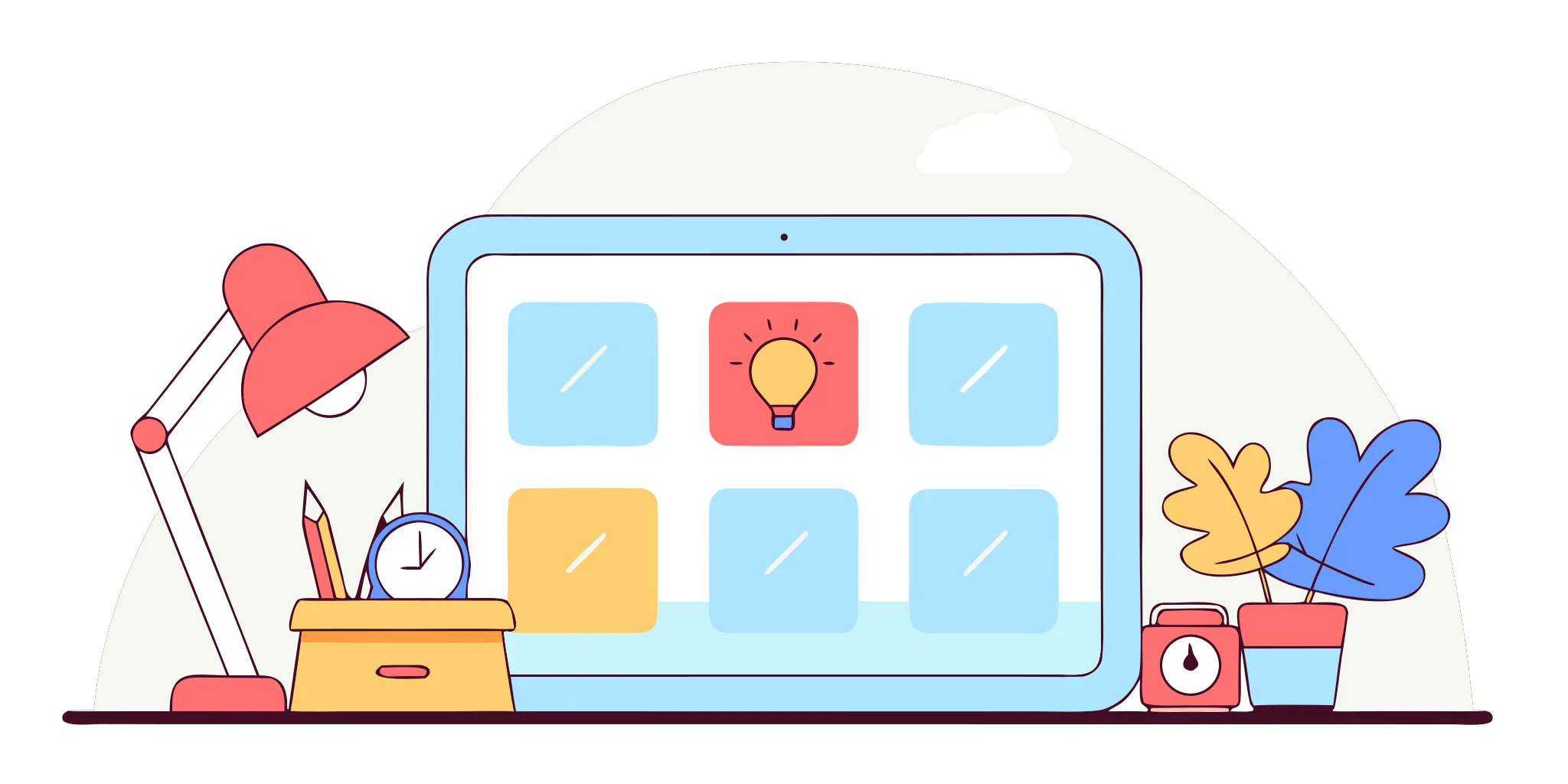 A laptop screen displaying various leadership tips apps for busy managers.