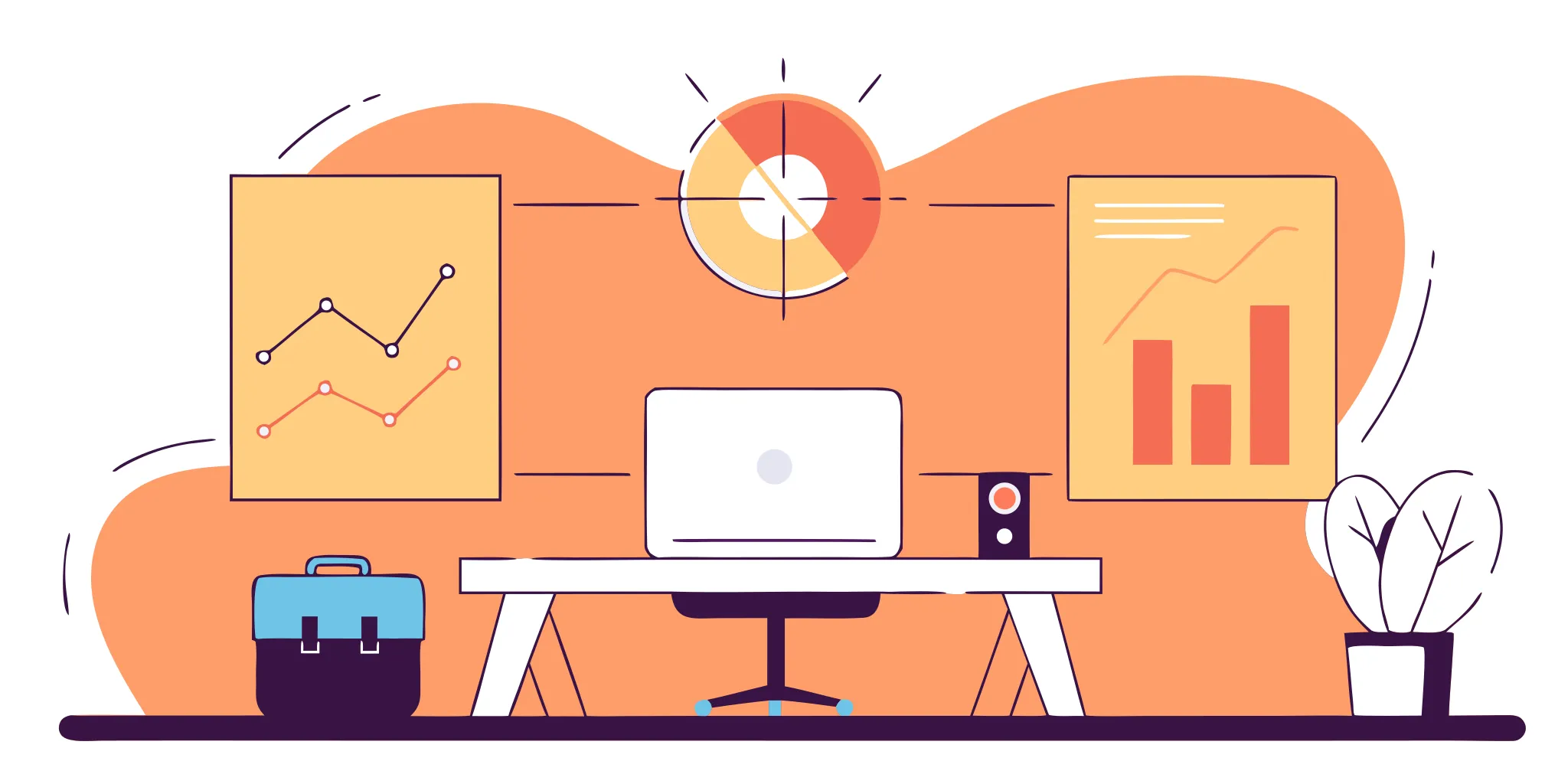 Laptop on a modern desk with an AI coach analyzing team communication data.
