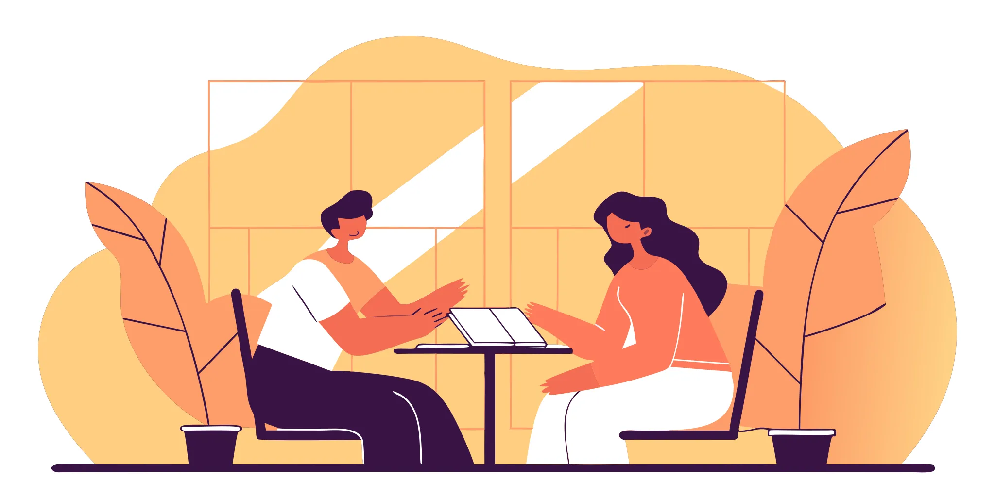 Manager and team member in an empathetic coaching conversation about leadership skills