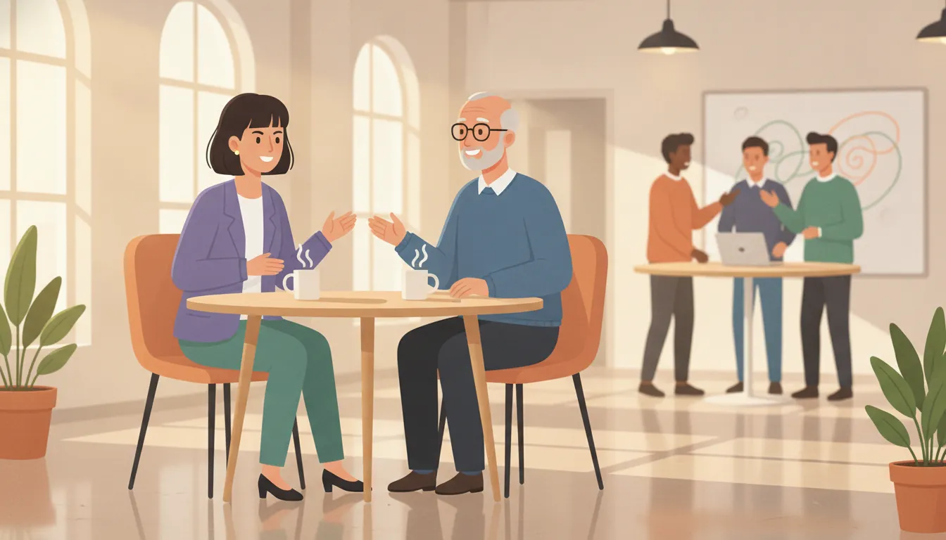 A first-time manager being coached on delegation, feedback, and trust skills