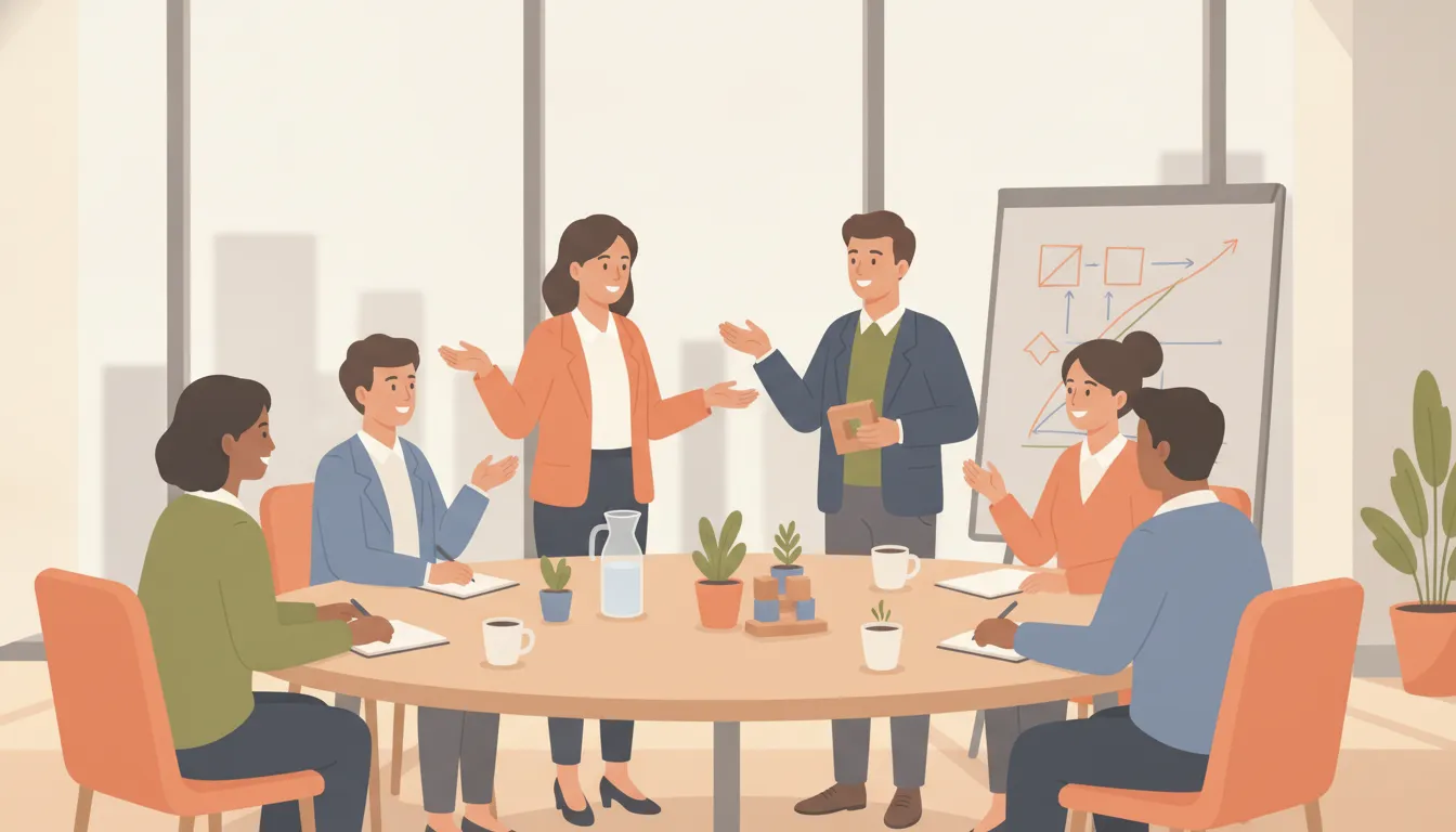 HR leaders building HR training for new managers in a leadership session
