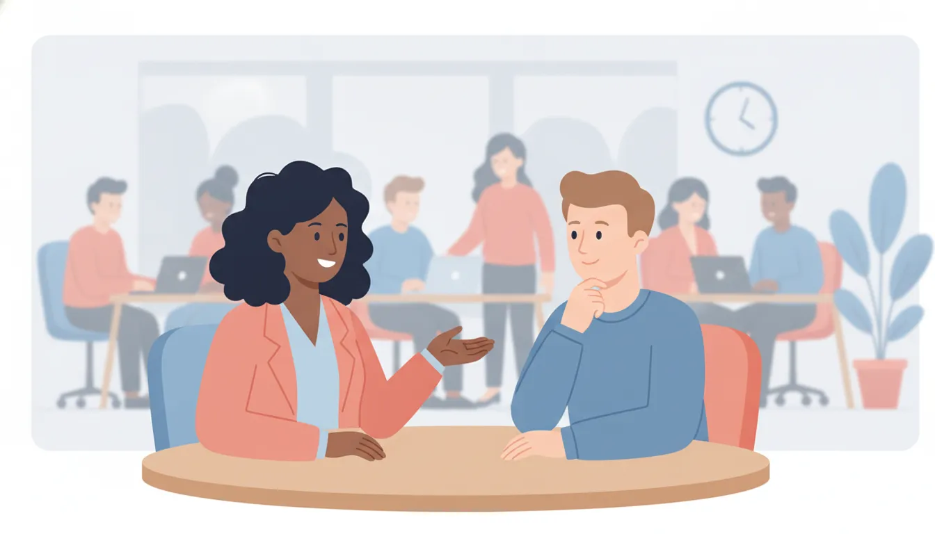 HR training for new managers in a practical coaching session