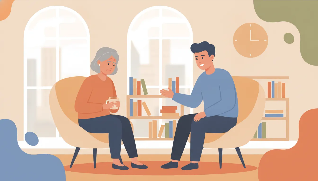 Senior manager using AI coaching to prepare for leadership decisions