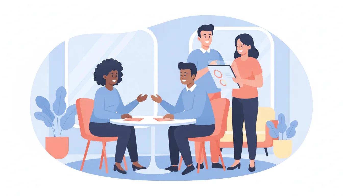 Managers practicing supportive leadership conversations with their teams