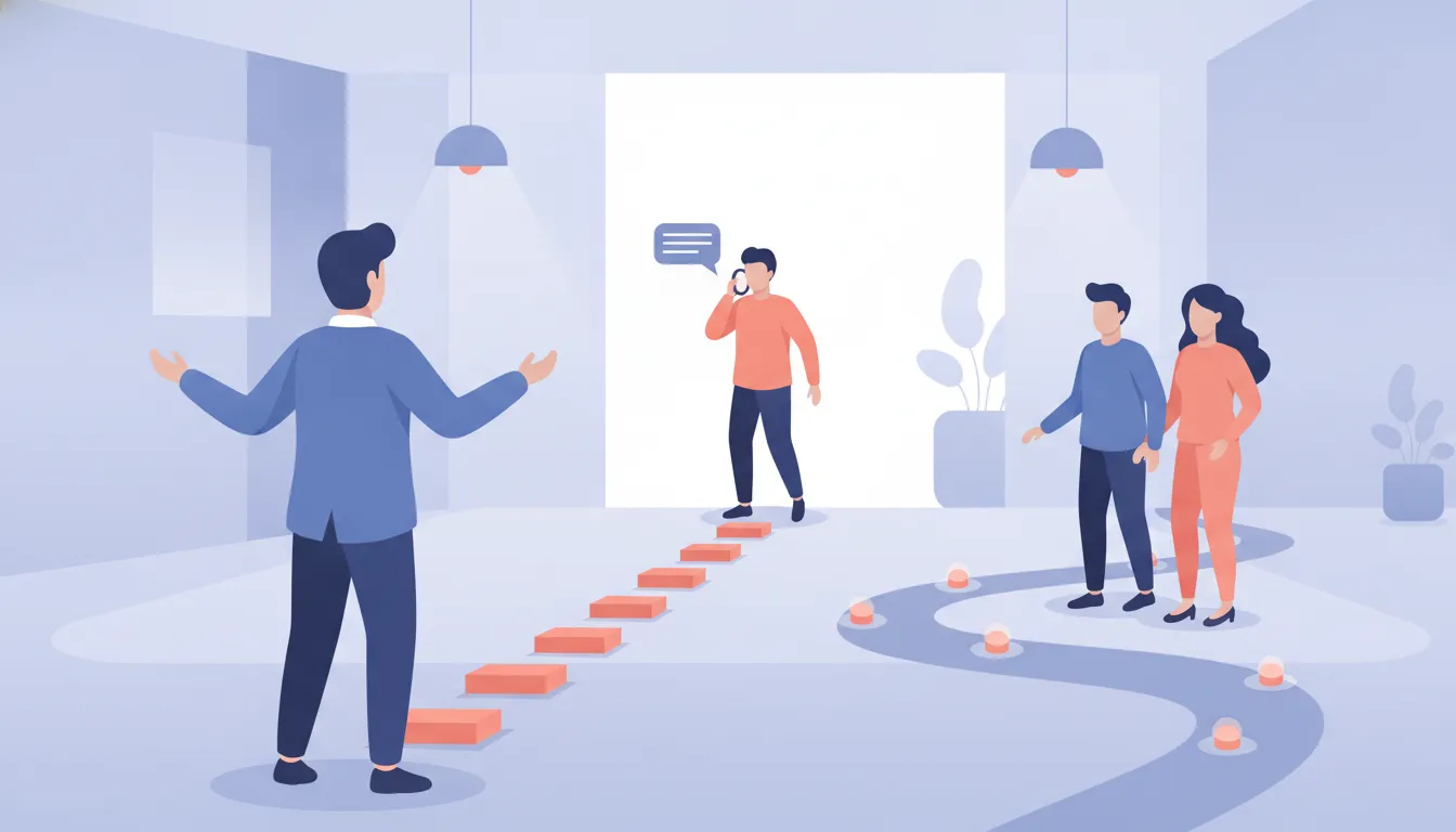 Emerging manager practicing leadership development with a teammate