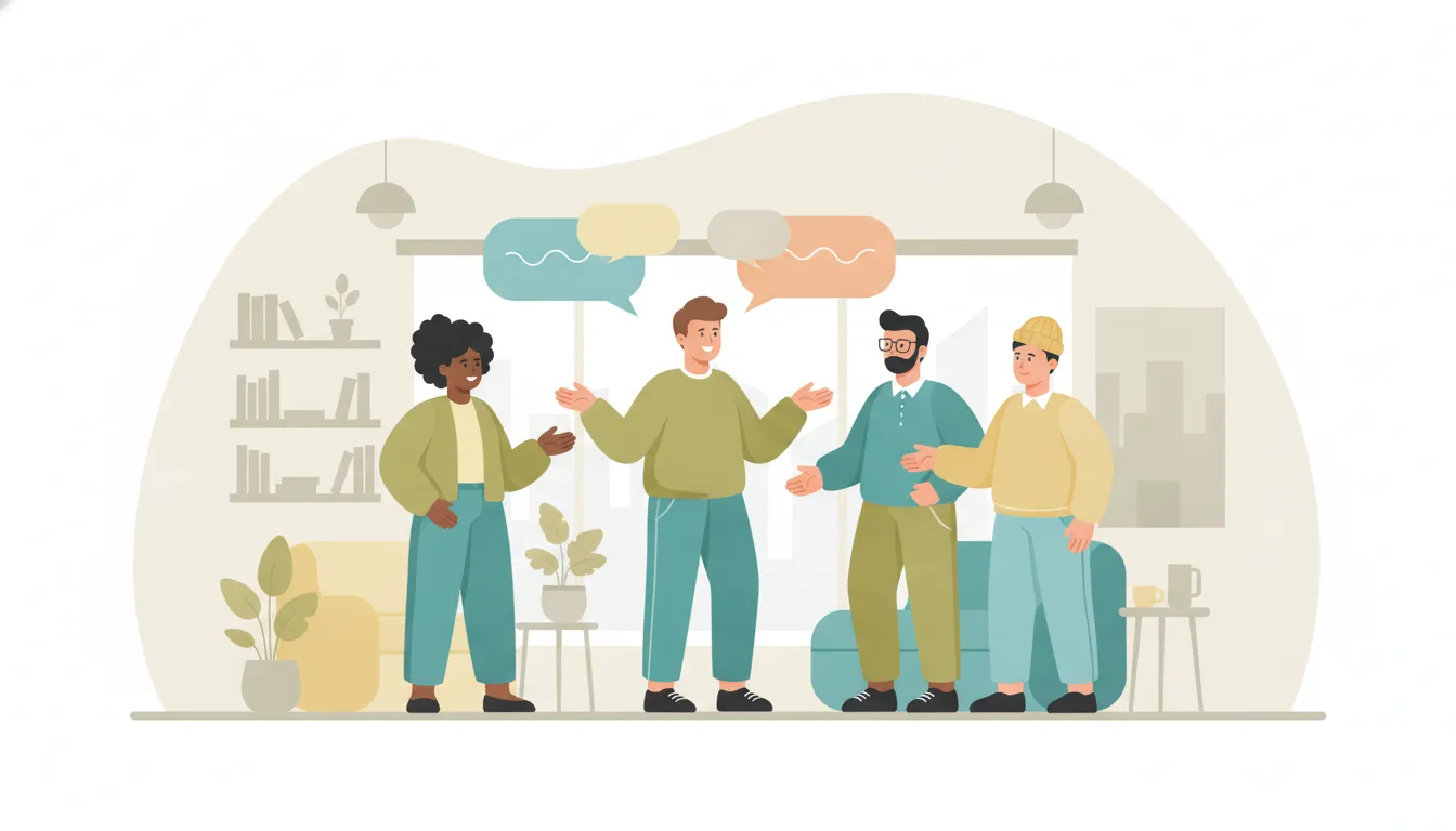 Startup manager practicing a leadership conversation with a team